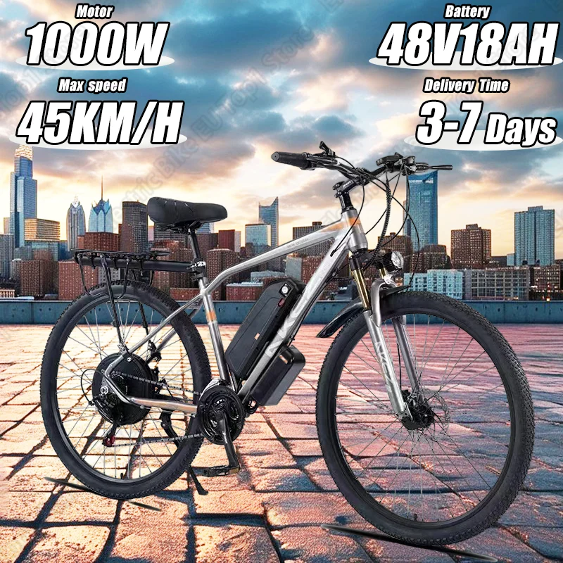 Electric Bicycle 1000W Powerful Motor 48V18AH Lithium Battery E-bike 29 inch Tire All Terrain Max Speed 45km/H Electric Bike