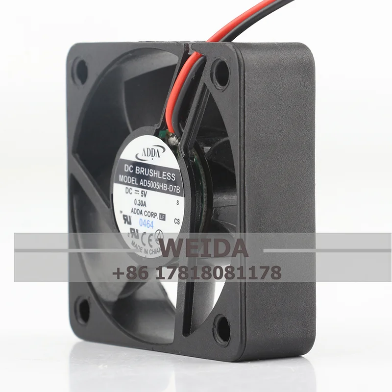 Original ADDA chassis fan AD5005HB-D7B 5015 DC5V 0.30A 5CM four-wire PWM cooling fan 50*50*15MM