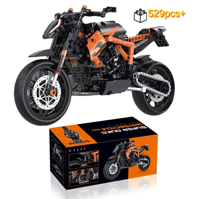 MOC Technical 2026 1:8 Motorbike Model Building Blocks Sets Racing Moto Bricks Toys Kids Boys Birthday Gifts Adult 529Pcs