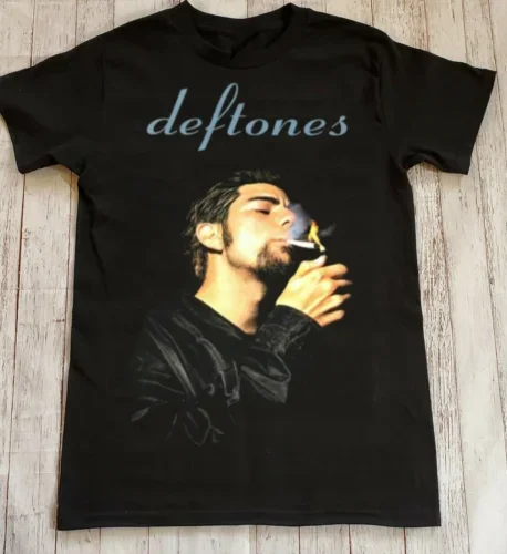 تي شيرت Chino Moreno Smoking Deftones تي شيرت أسود للرجال جميع المقاسات S-3XL #1