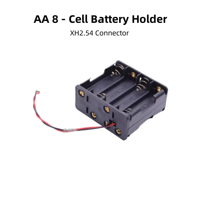 8-Cell Battery Holder, 12V Battery Holder, AA Double-Layer Series, With XH2.54-2P Terminal Wire Battery Seat