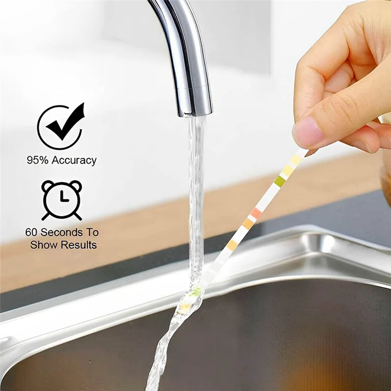 M04K Комплект для тестирования питьевой воды премиум-класса 16 в 1, для питьевой воды, 100 полосок, точные тест-полоски для воды, для твердости PH свинца