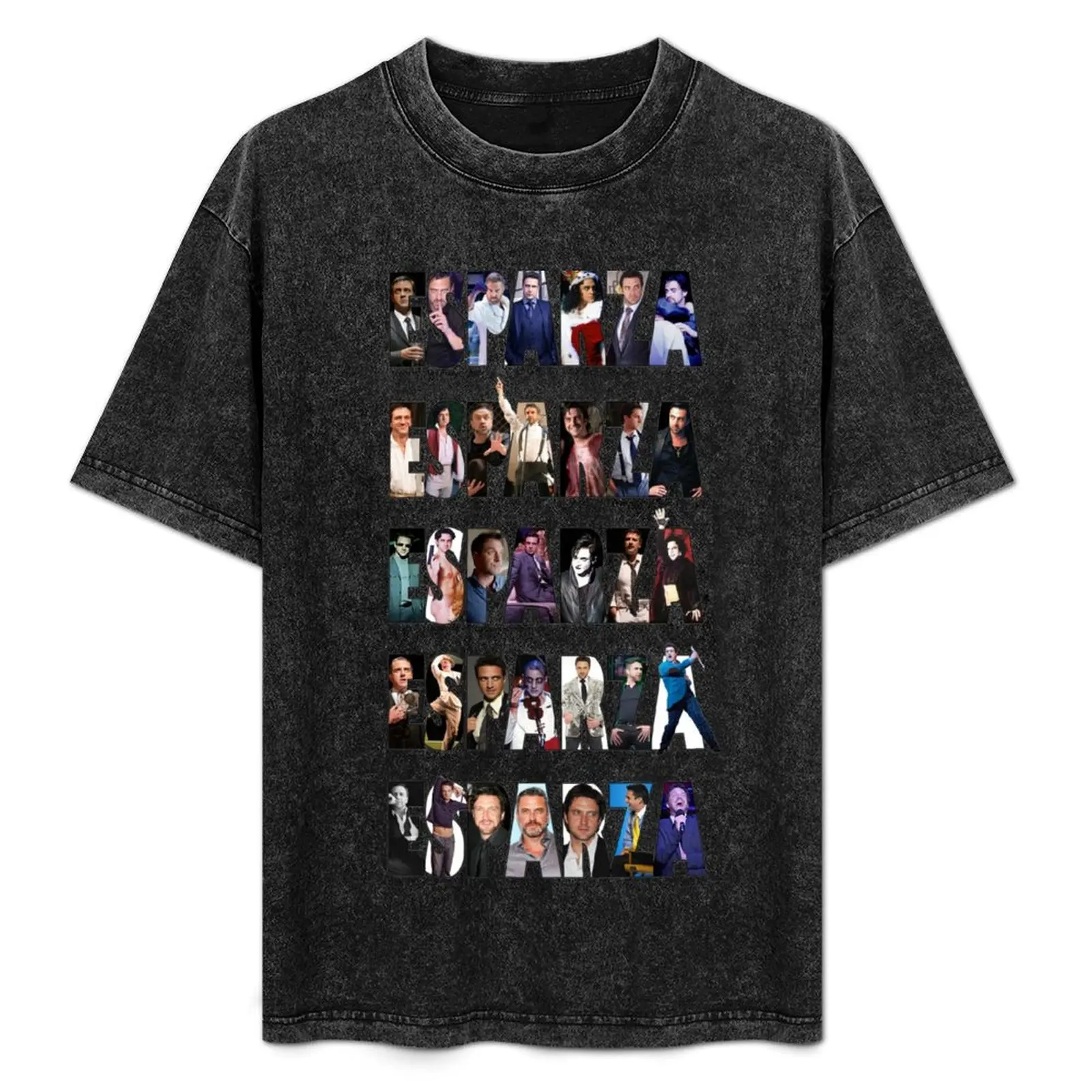 Camiseta transparente con diseño de personaje de Raul Esparza, 5 filas, diseño sencillo e informal, camisa de manga corta