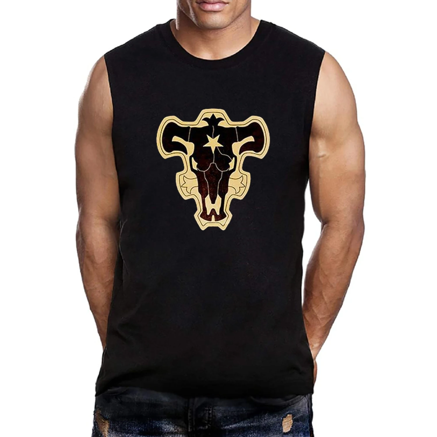 Japanese Anime Black Clover Sleeveless T Shirt Men Cartoon Graphic Print Vest Tank Tops Fashion Casual Plus Size Male T Shirt