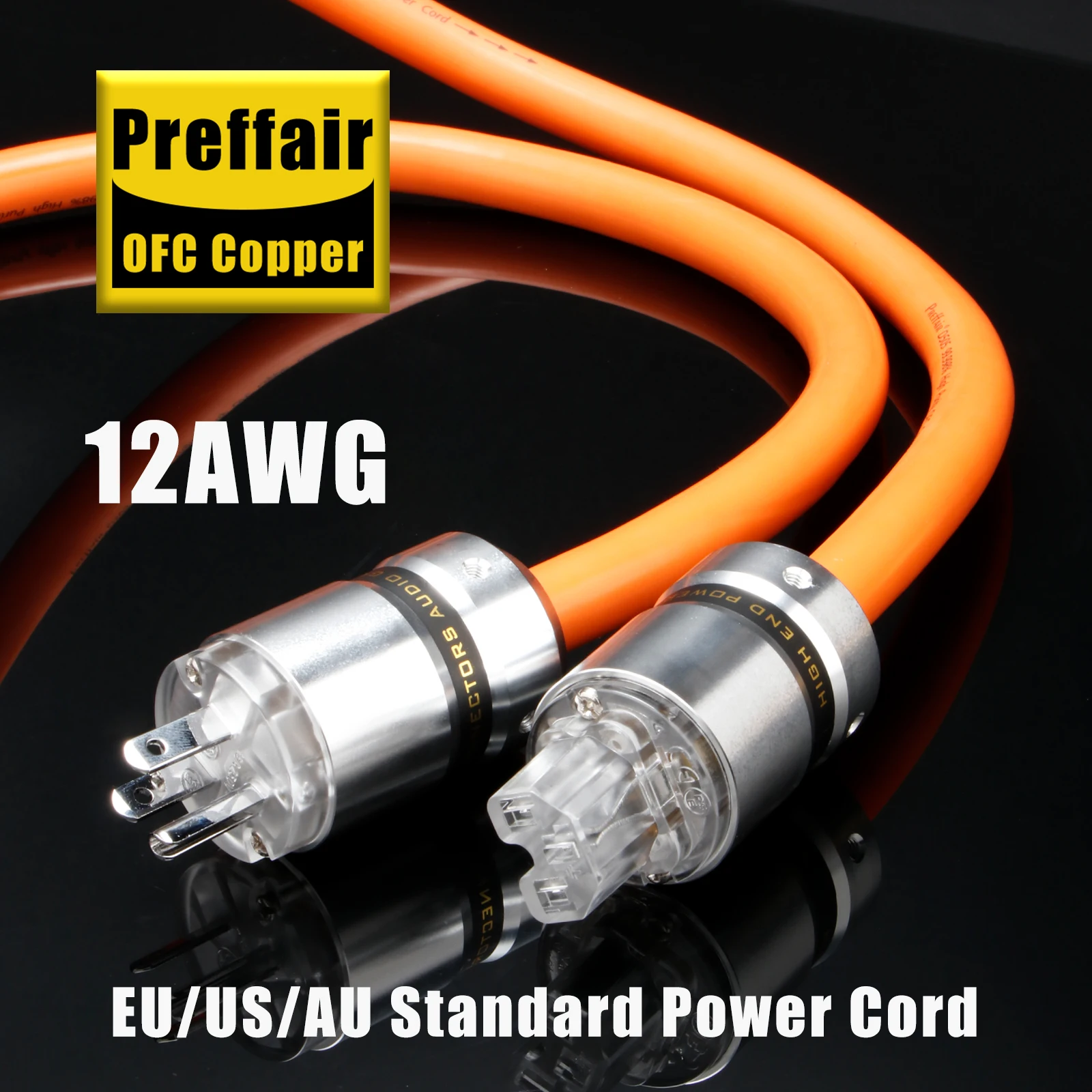 

High Quality 5N OFC Pure Copper European standard Power Connector EU Schuko Power Cord Audiophile HIFI EU power cable