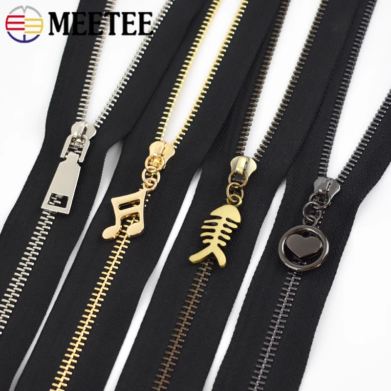 10/20pcs Meetee Zipper Slider for 5# Sewing Metal Zippers DIY Zips Head Bag Pocket Wallet Repair Kits Replacement Tailor Tools