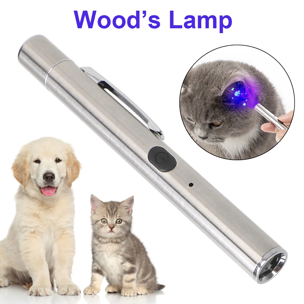 UV-Taschenlampe 365 UV schwarzer Spiegel Katze Moos Tinea Licht Holz lampe wasserdichte Haut ultraviolettes Licht Haustier Pilz Erkennung