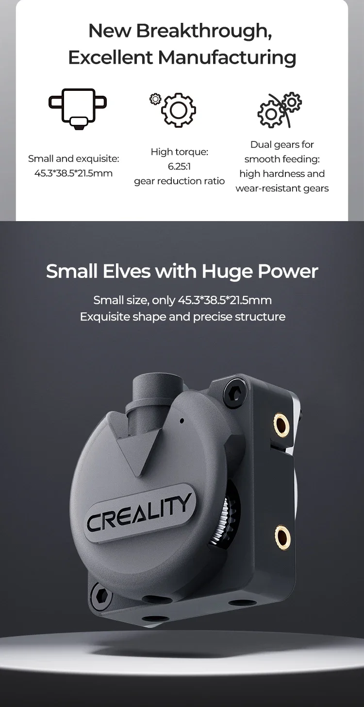 Creality Ender 5 MAX Extruder-Kit, Extrusion mit hohem Drehmoment, 6,25:1 Untersetzungsverhältnis, Doppelzahnräder für Ender-5 Max 3D-Druckerzubehör – Detail 2