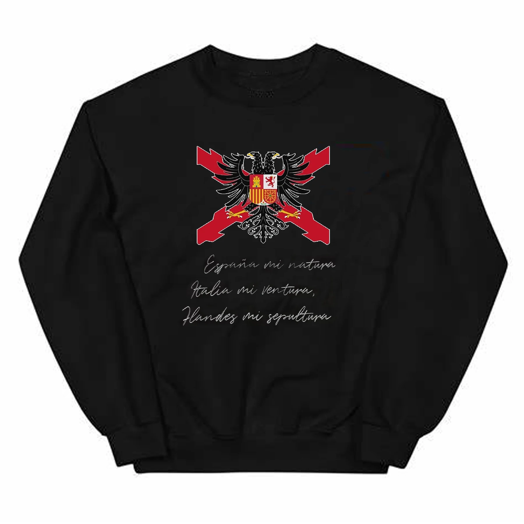 Spanish Army Flandes Tercios Motto Burgundy Cross Eagle Pullover Hoodie New 100% Cotton Comfortable Casual Mens Sweatshirts