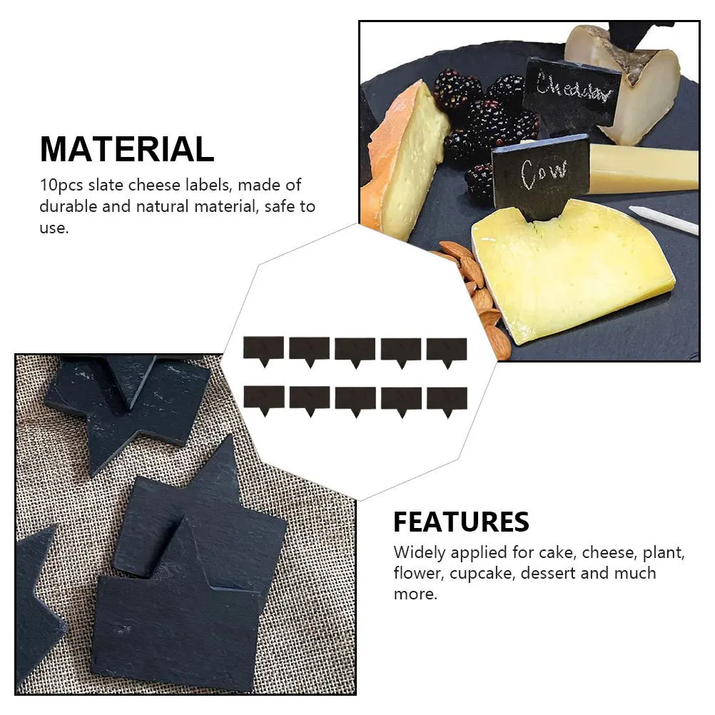 

10Pcs Cheese Markers Dessert Marker Set Safe to Use Lightweight Easy to Write Names on Desserts Cheese Topper