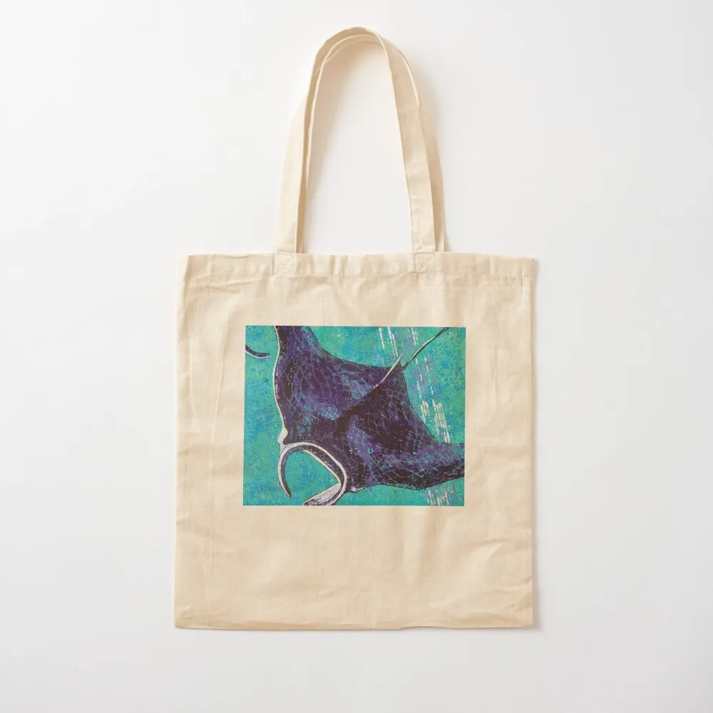 Purple Manta Ray Tote Bag