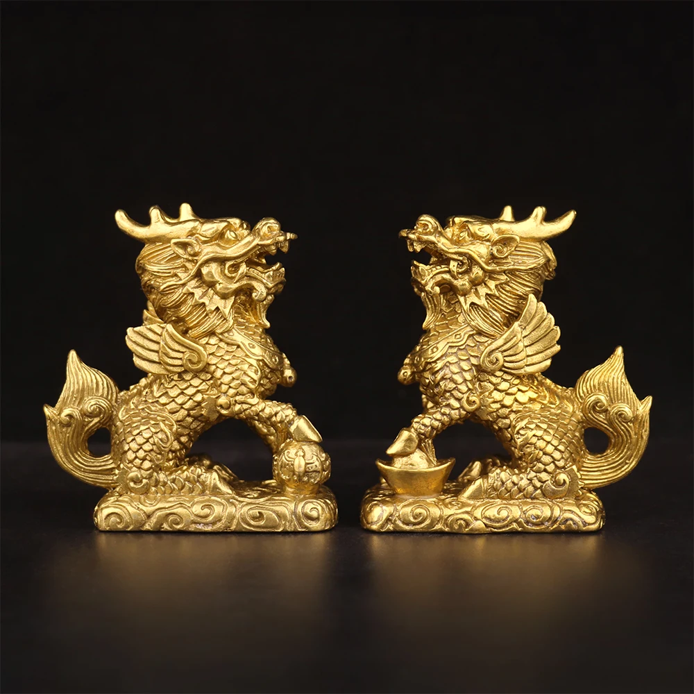 

Медный единорог Фэн-шуй, украшение для дома и офиса, оберег от сглаза, приносящий удачу и богатство