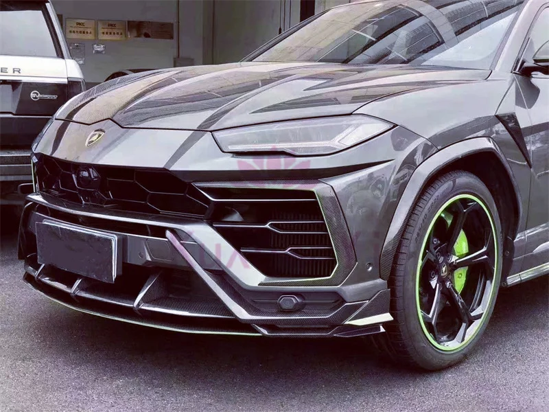 Two Piece Front lip Body Kit for Lamborghini Urus SUV TC Style High-quality Carbon Fiber Front Bumper Edges