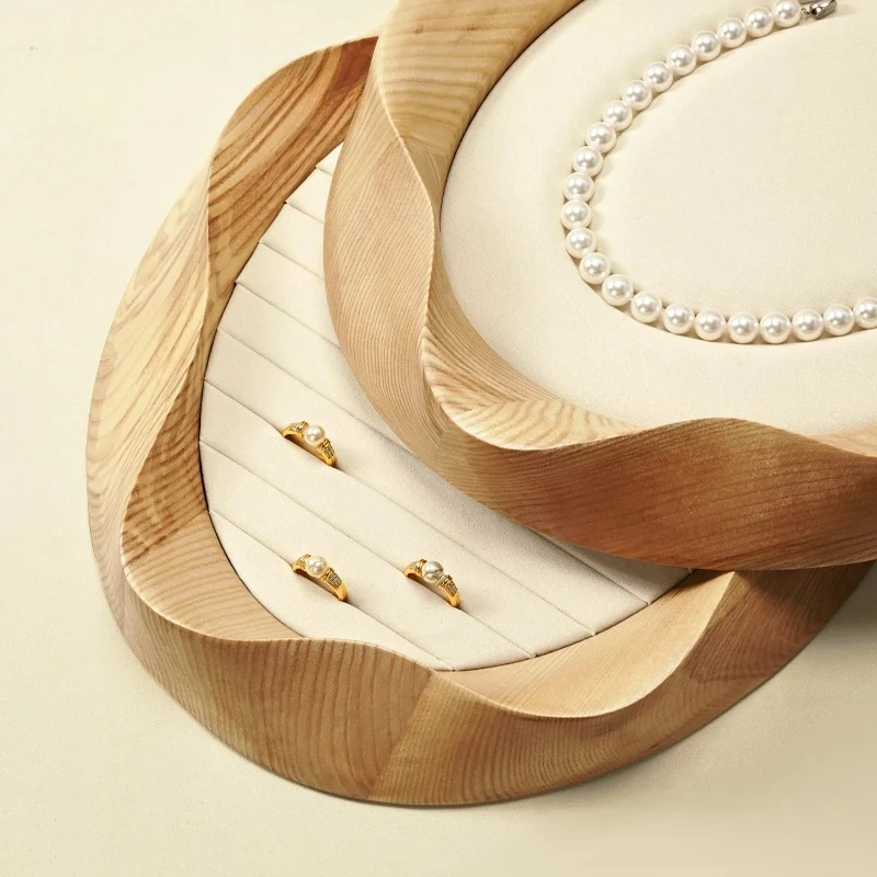 

Solid wood pearl jewelry trays, rings, necklaces, earrings, viewing trays, bracelets, jewelry display props