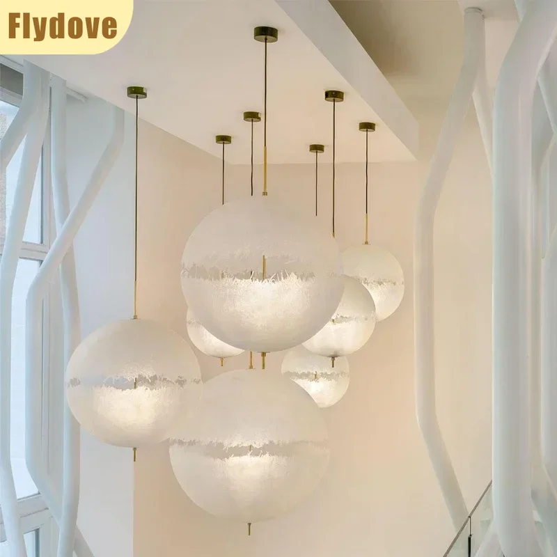 Italian Designer Moon LED Pendant Light Creative Living Room Bedroom Exhibition Hall Atmosphere Decoration Lighting Fixtures