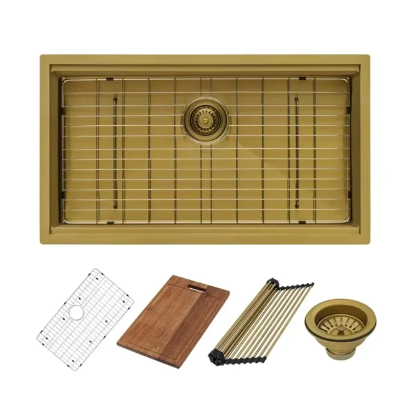 Dasen 23" 28" 30" 32" 36" große einzelne schwarze Küchenspüle