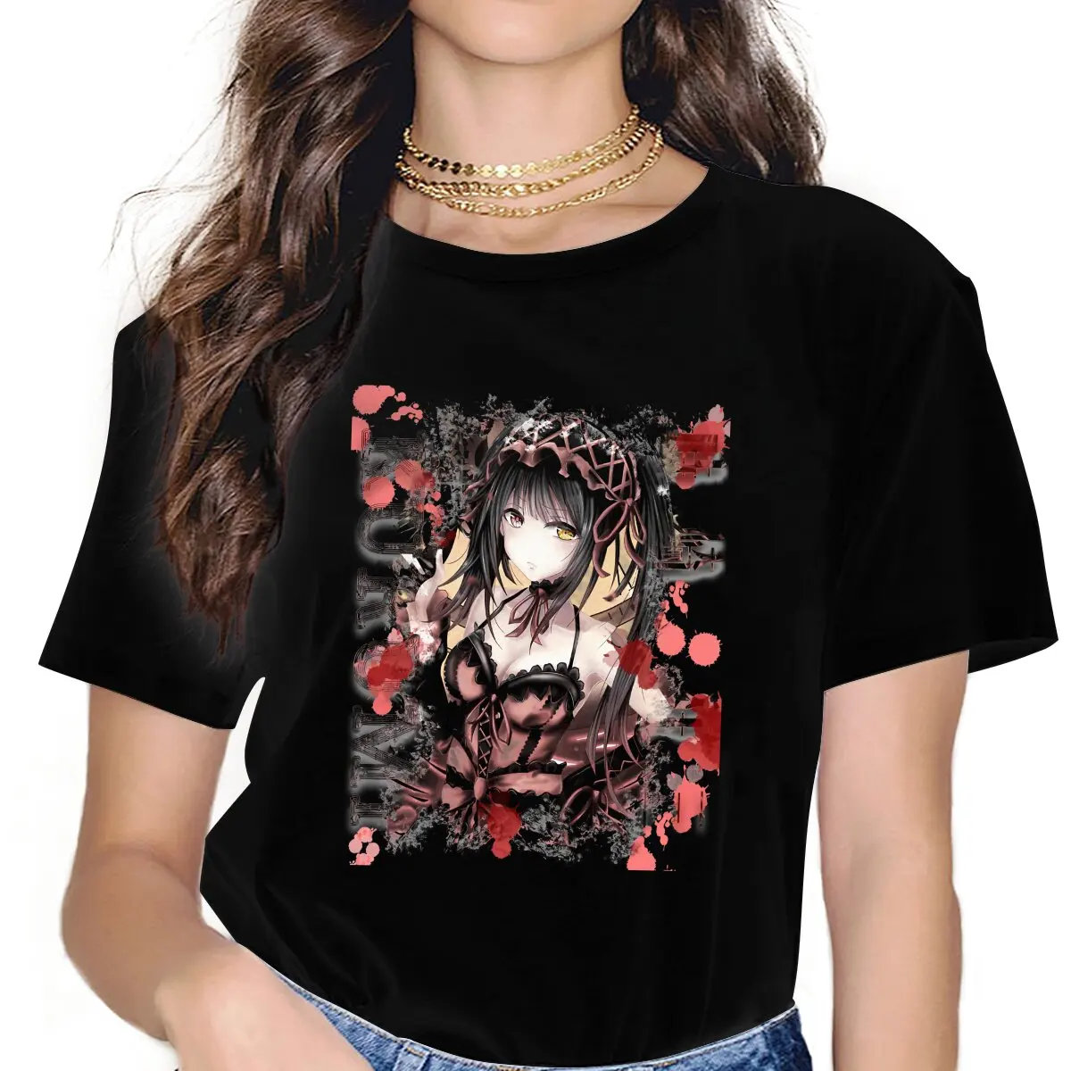 Kurumi Tokisaki Feminine Shirts Date A Live Shido Itsuka Manga T-shirt Harajuku Vintage Female Blusas