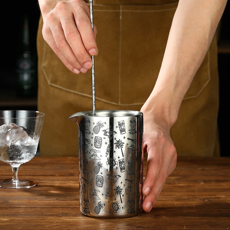 580ml Stirring Tin Cocktail Mixing Glass Double-walled and Vacuum Insulated For Temperature Consistency Bar Tool
