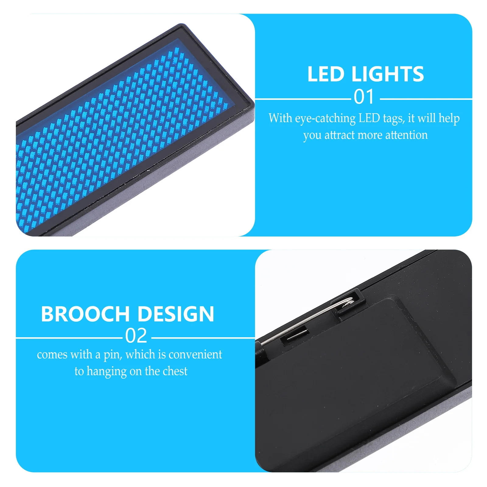 

Rechargeable Led Name Badge 300Mah Programmable Digital Display Tag Adjustable Brightness Usb Charging Mini Message Board