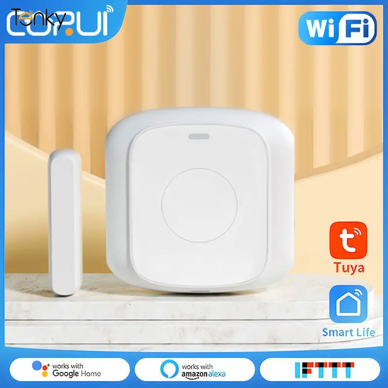 Tuya Hub Required Door Magnetic Detector Monitoring Door And Window Sensor Magnetic Low Power Mini Wireless Sensor