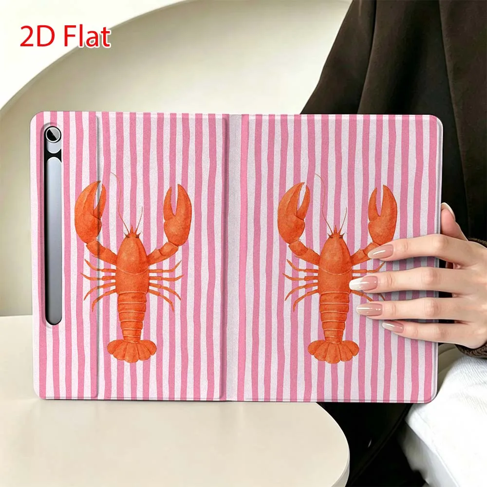 Line Fish Art Pattern Soft For Samsung Galaxy Tab S11 S10 S9 S8 S7 S6 A9 A8 A11 Lite FE Plus Pen Tray Tablet Case