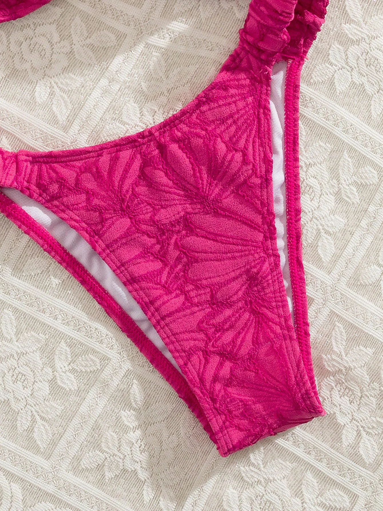 sexy flower pattern push up bikinis sets two pieces wrinkled thong swimsuits bathing suit swimwear trikini biquini tankini