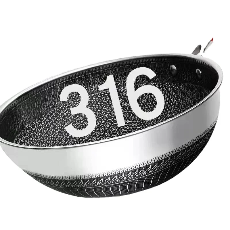 

Non-Stick Stainless Steel Honeycomb Pan for Gas and Induction Cooktops, 32cm/34cm