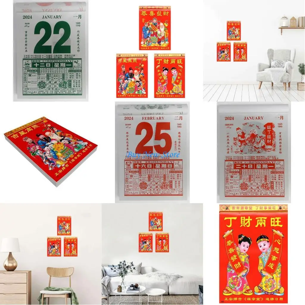 

20CE 2024 Calendar Creative Desktop Decorations Calendar Portable Small Wall Calendar