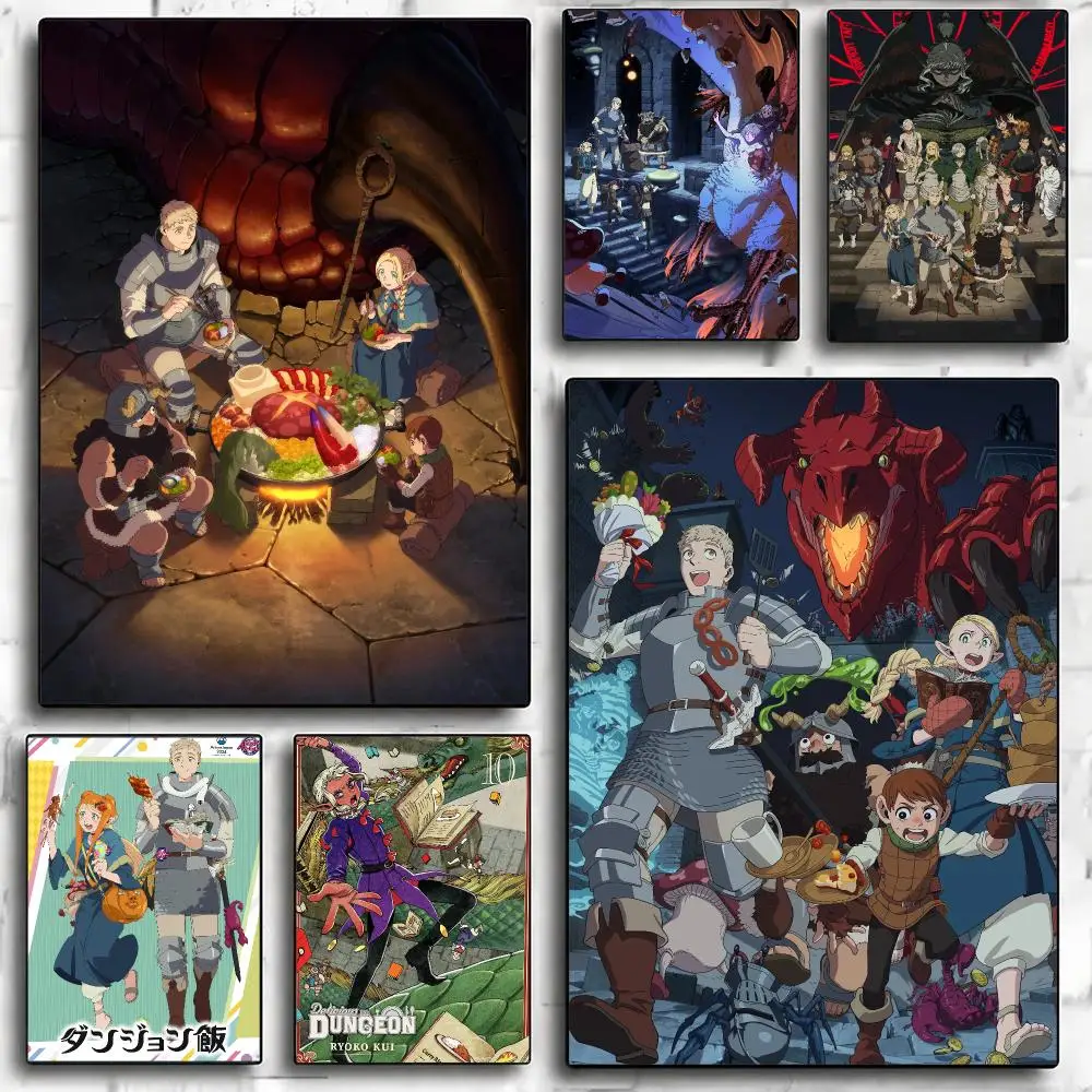 anime D-Delicious In Dungeon-N Poster Minimalist Wall Sticker for Cafe Office Bar Home Decor and Gift