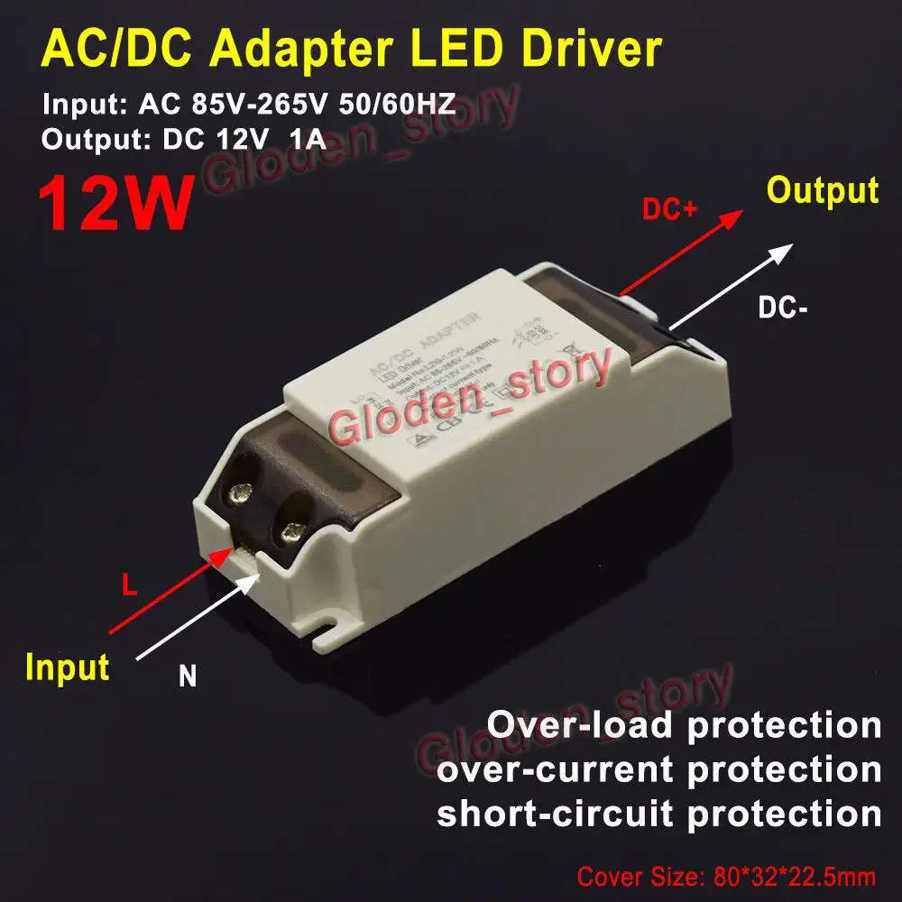 AC-DC Converter Step-down Power Supply Module AC 110V 220V 230V to 12V 1A 12W Mini Adapter LED Driver For Lighting Transformers