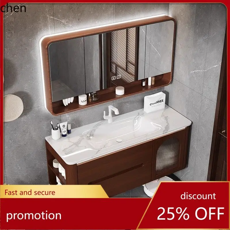 

CZ лакированная керамическая раковина из цельного дерева, набор для ванной комнаты, шкаф для умывальника, подвесной шкаф, умывальник, раковина