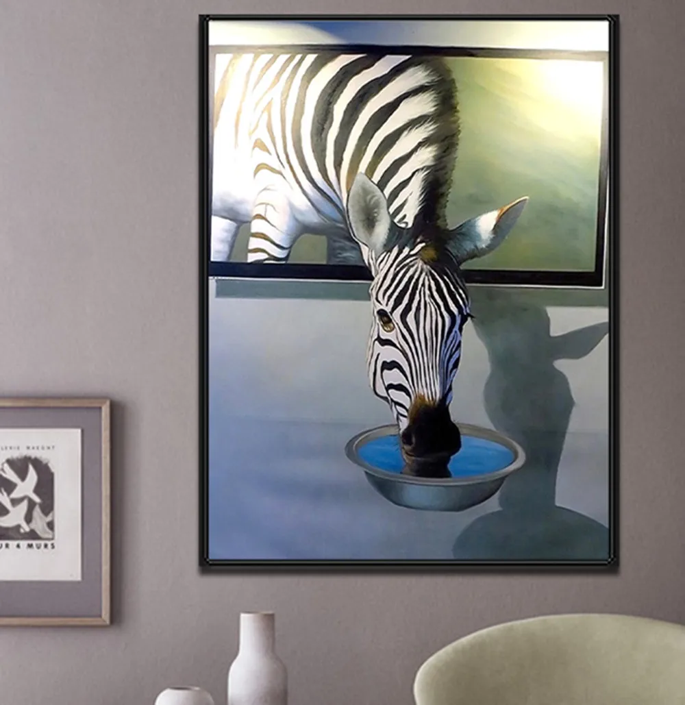 

Zebra Diamond Painting 3D Lifelike Art Diamond Embroidery Animal Picture of Rhinestones Cross Stitch Home Decor