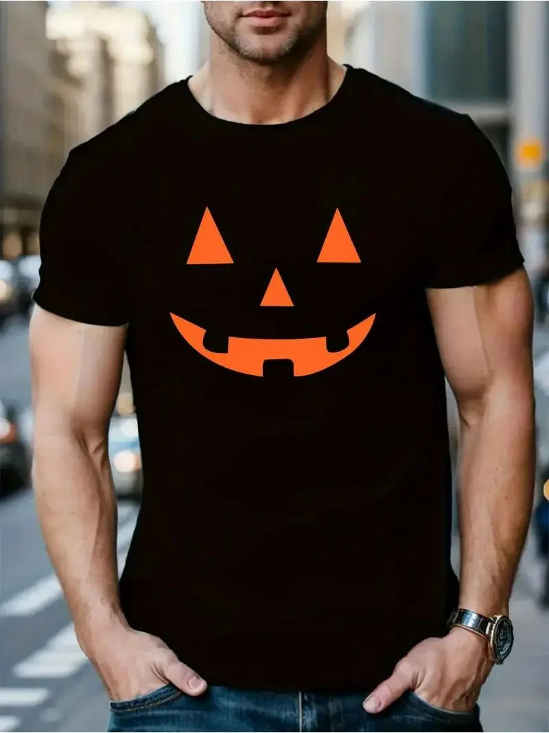 هالوين الخفافيش وجاك أو 'فانوس تي شيرت الشارع تي شيرت تقليدي المتضخم لينة وخفيفة الوزن Harajuku للرجال والنساء #1