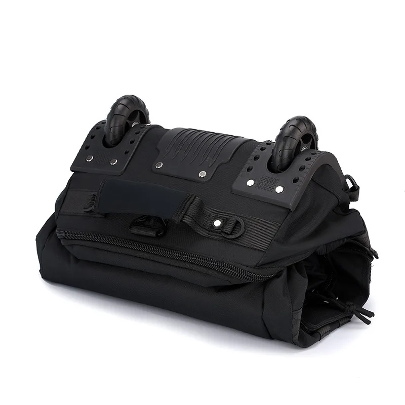 Sac de sport pliable à roulettes, sac à dos de sport multifonctionnel pour hommes et femmes, bagage à main pour les voyages et les entraînements
