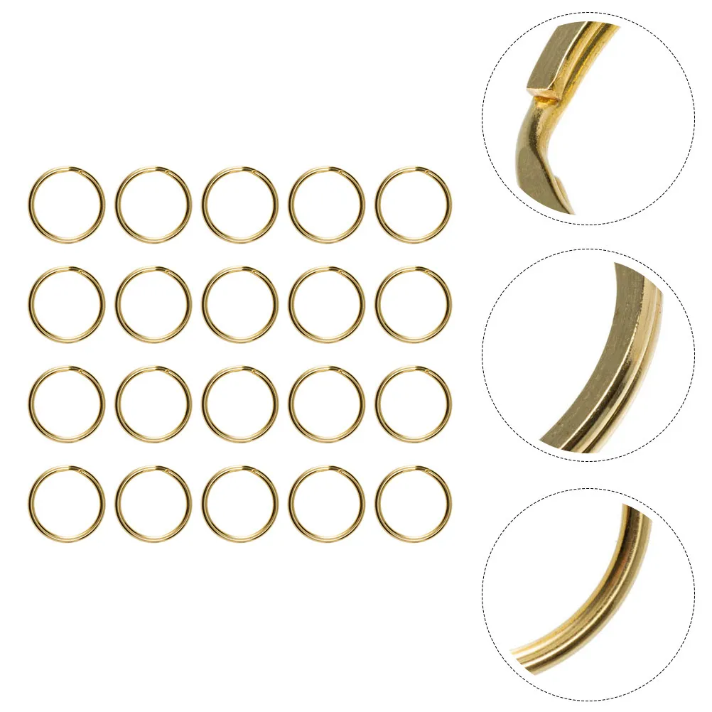 20Pcs Metal DIY Key Chain Rings Brass Round Rings for Key Holder Making Craft Supplies Brass Ring Pendants Pendants DIY Ring