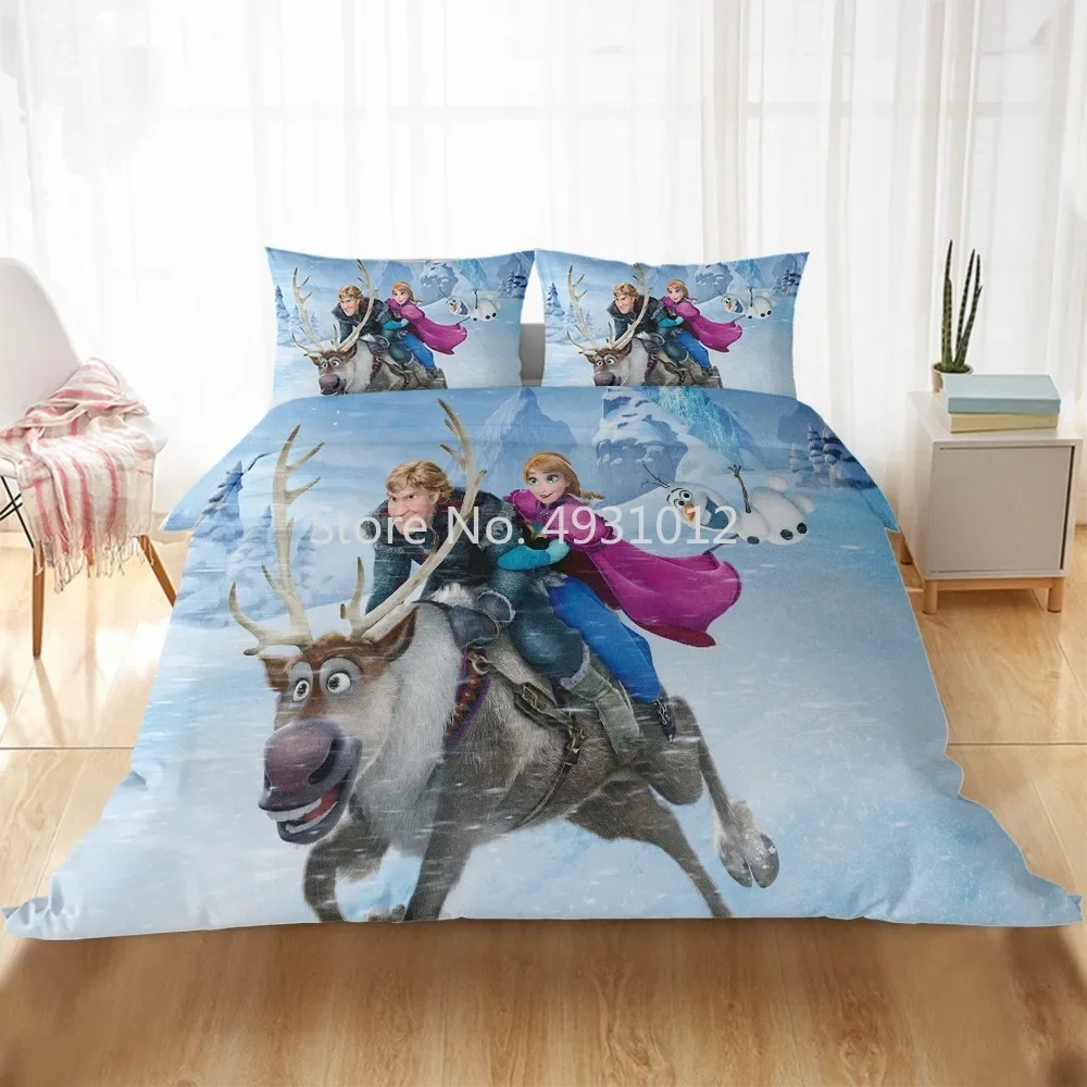 Frozen Anna Elsa Friends Bedding Set Twin Queen King Size Bedline Baby Children Girls Gift Duvet Cover Home Textiles Comforter