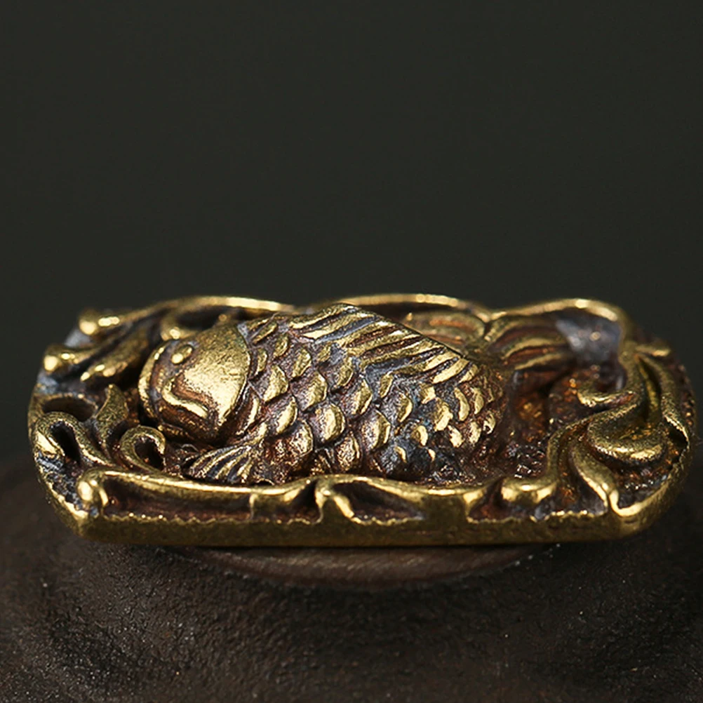 

3pcs Chinese Style Carp Keychain Pendant Brass Hanging Decor Retro Auspicious Gift Light Weight Portable Accessory For Phone