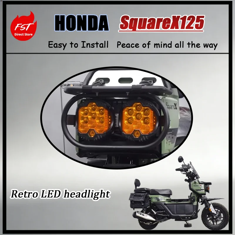 FOR honda SquareX125 Dual LED Front Headlamp Classic Retro Style Modified No Additional Modification Required