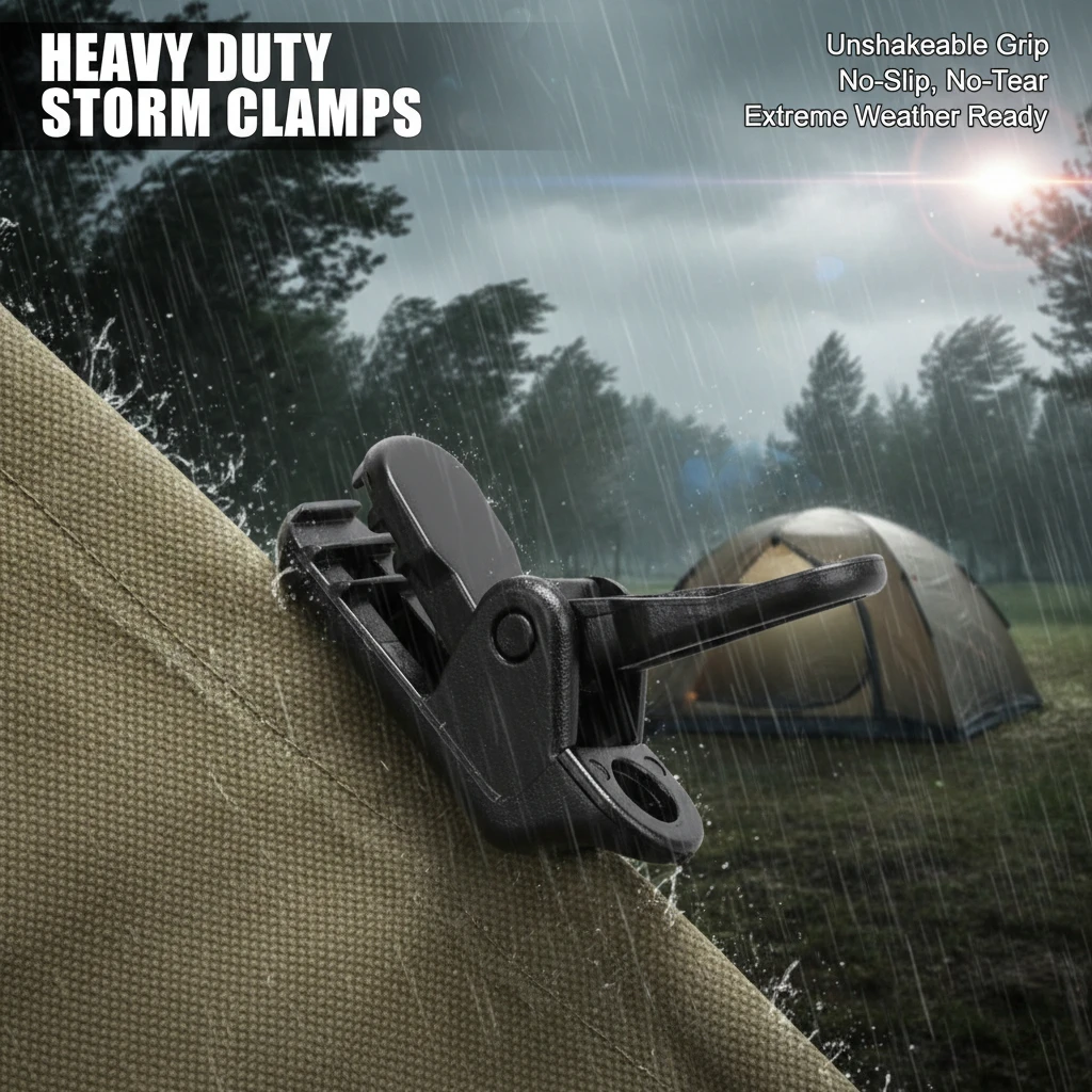 

Heavy Duty Tent Clips Windproof Tarp Clamps Spiral Lock Grip Crocodile Jaw Outdoor Camping Canopy Awning Fix Buckle 10/20/50pcs
