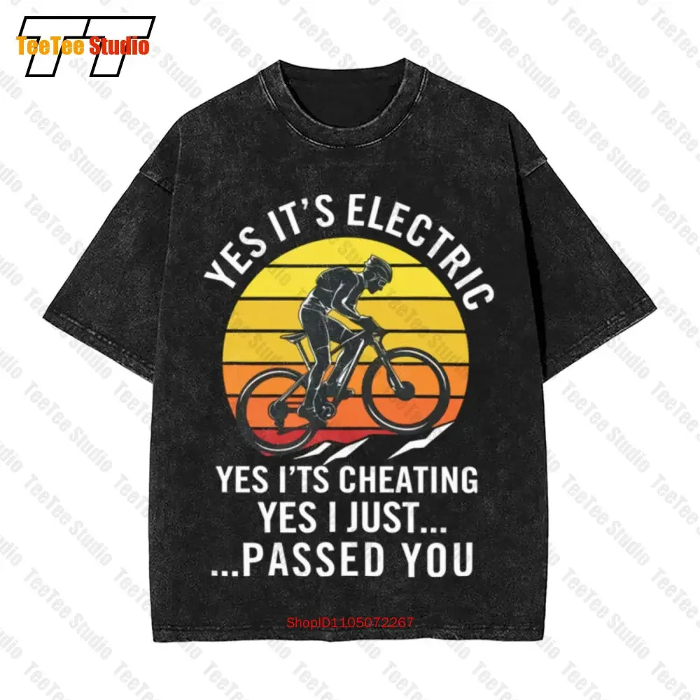 E Bike Meme Gift Ebike Quotes Yes Life Is Electric Vintage Oversized T-Shirt XFOF