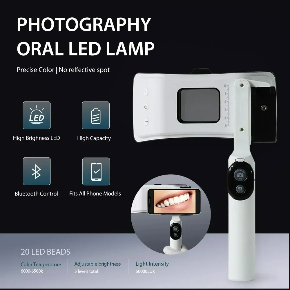Dental Photography Light Phone With Bluetooth Oral Photo Lighting For Dentist. Denture Photography Lighting Dentists Accessory
