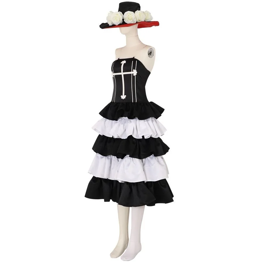 SingXeng Anime Perona Cosplay Costume for Women Girl French Dress Halloween With Hat Uniform Suit