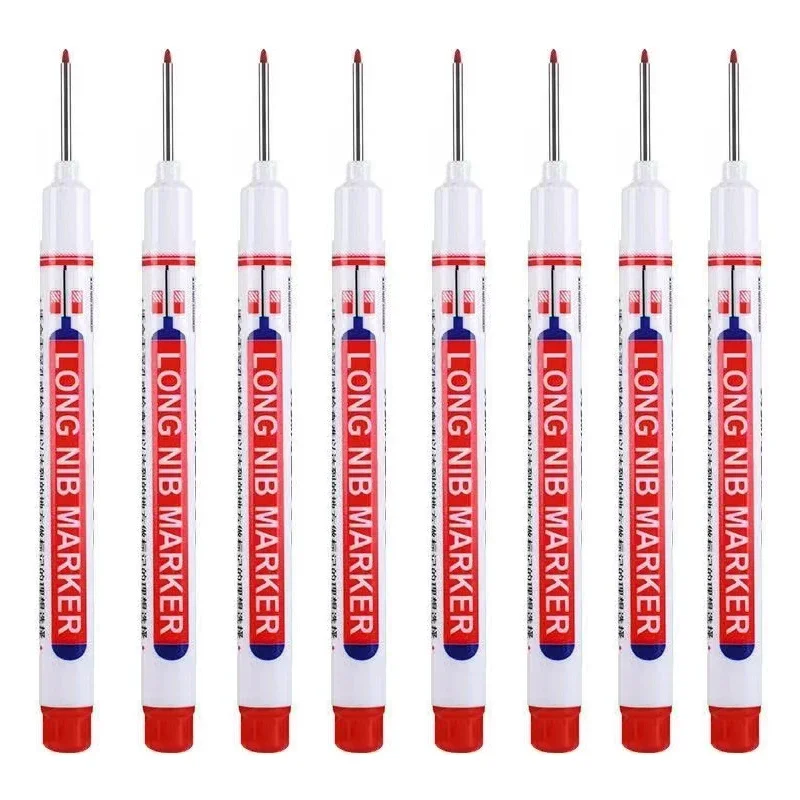 8 Teile/satz 20mm Tiefe Loch Lange Spitze Kopf Marker Für Metall Perforieren Stift Wasserdicht Bad Holzbearbeitung Dekoration Multi-zweck