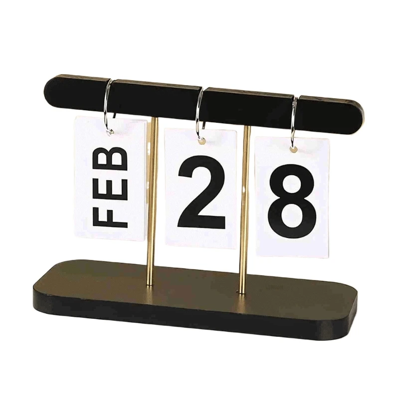 

Reusable Daily Flip Calendar Permanent Office Desktop Decor and Desktop Photography Props Home Accessories