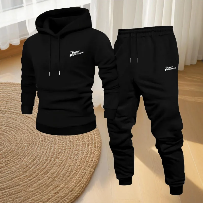 

The 2025 autumn Men's casual set combines a hooded sweatshirt and sweatpants into a comfortable outfit