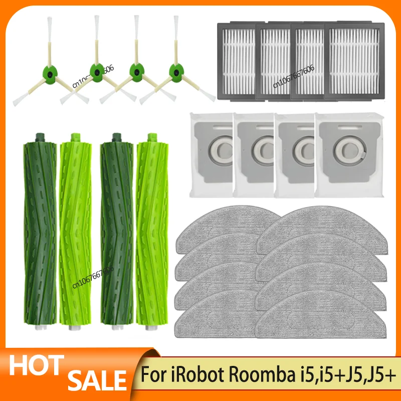 Cepillo lateral principal, filtro Hepa, mopa, almohadillas de tela para Irobot Roomba Combo I5 /I5 + / J5 / J5 +, piezas de aspiradora Robot, Kit de