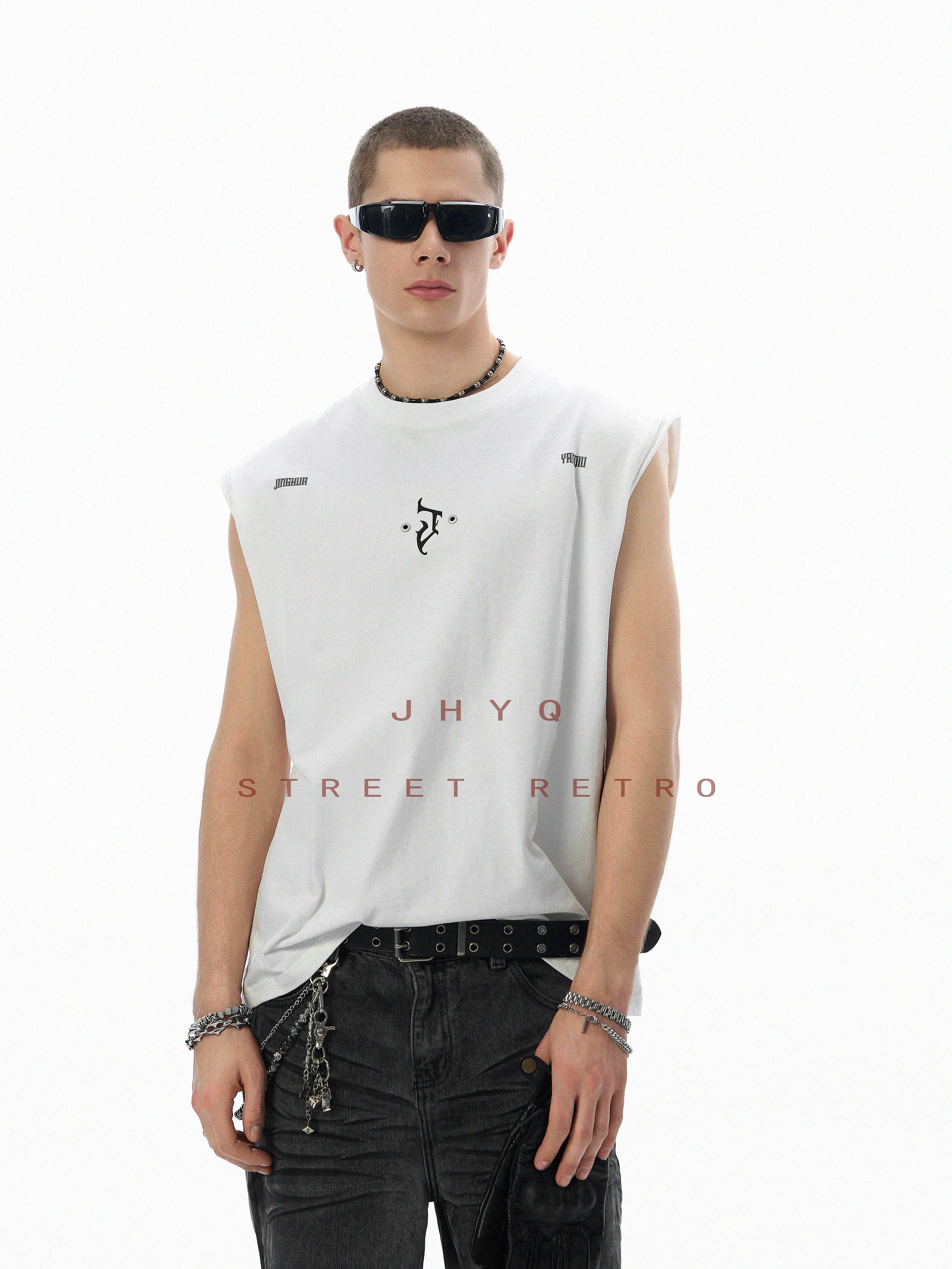 

JHYQ American Gothic Sle Svel Tank Top T-irt for Men Loose Fitn Sportswear Casual round Ne Sweatirt