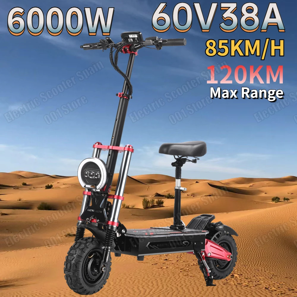 BOYUEDA S5 Electric Scooter 6000W Motor 60V38AH Battery 120KM Range 85KM/H Speed NFC Smart App RGB lights Off-road E Scooters