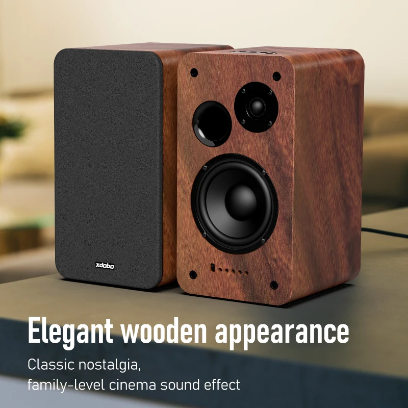 XDOBO Taste 1978 40W Bookshelf Speakers with MIC Input 40W*2 Large Powered Bluetooth Pair-Optical 2.0 Stereo Active