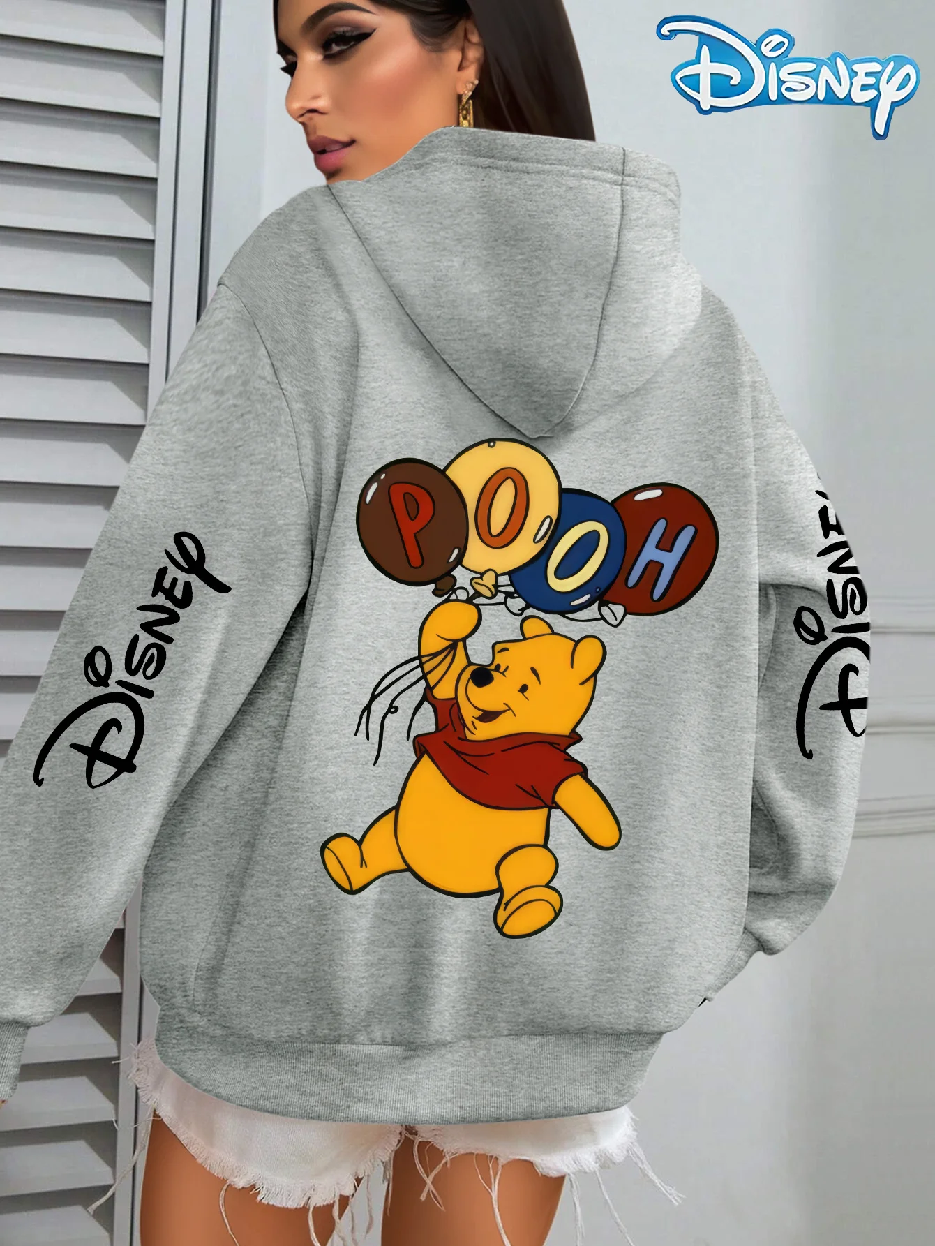 

Disney Women Winnie The Pooh Pattern Hoodie-Unisex Autumn and Winter Fleece Hooded Everyday Outdoors Hoodie for Any Occasion